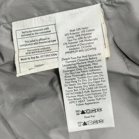 Eddie Bauer Long Puffer Down Coat Quilted Olive Green Nylon Blend Size L - Picture 9 of 9